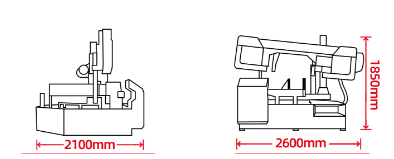 Двухколонный ленточнопильный станок GX1-35/50S с углом поворота пильного полотна 60°