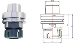 Патрон HSK 63F под цангу ER32