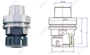 Патрон HSK 63F под цангу ER32