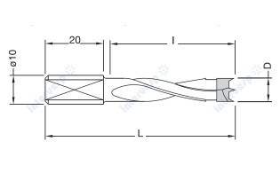 Сверло для глухих отверстий D4xL70xS10 LH(SX)