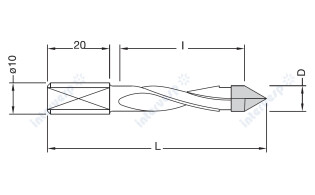 Сверло для сквозных отверстий D3xL70xS10 RH(DX)