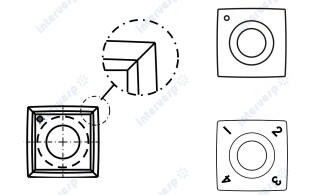 100791 Сменная ножевая пластина HM-WP/15X15X2.5/D=6.2/R=150/30°/T10MG