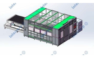 Станок лазерной резки листового металла и труб со сменным столом, кабинетной защитой зоны резки листа и труб IMC-4015CT