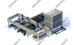 Автоматическое погрузочное и разгрузочное устройство 1500кг 3000*1500 25мм + магазин для хранения с 8 слоями ARW3015-8 (3 тонны на слой)RTF1000-3015