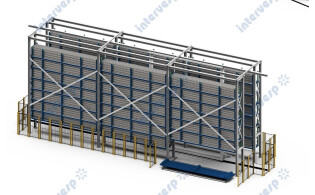 Длиннопролётный магазин для хранения листового труб, прутковых материалов, двутавровых балок AMCW