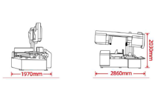 Двухколонный ленточнопильный станок GX1-45/50S с углом поворота пильного полотна 60°