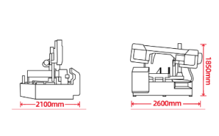 Двухколонный ленточнопильный станок GX1-35/50S с углом поворота пильного полотна 60°