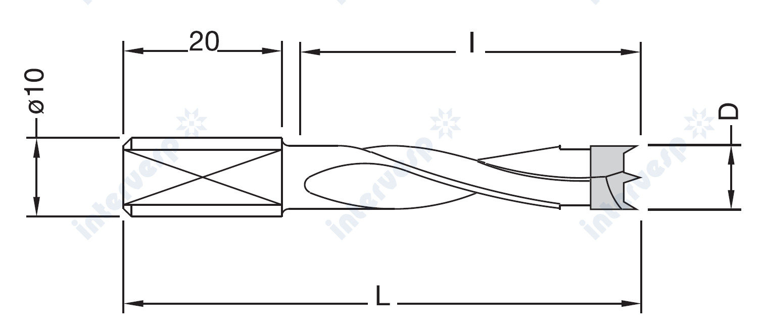 Сверло для глухих отверстий D4.2xL70xS10 LH(SX)