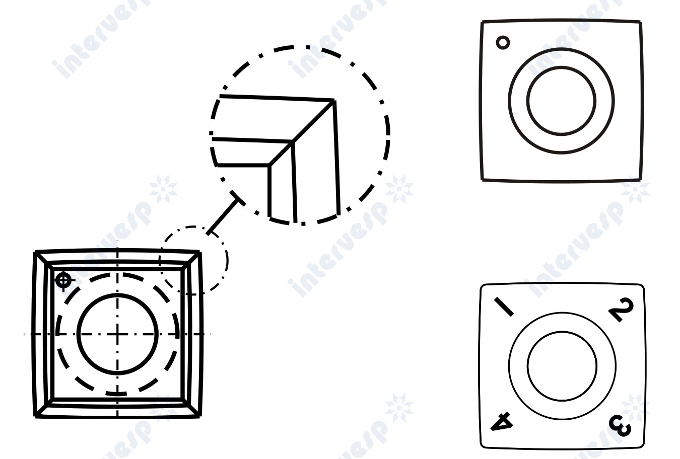 100791 Сменная ножевая пластина HM-WP/15X15X2.5/D=6.2/R=150/30°/T10MG