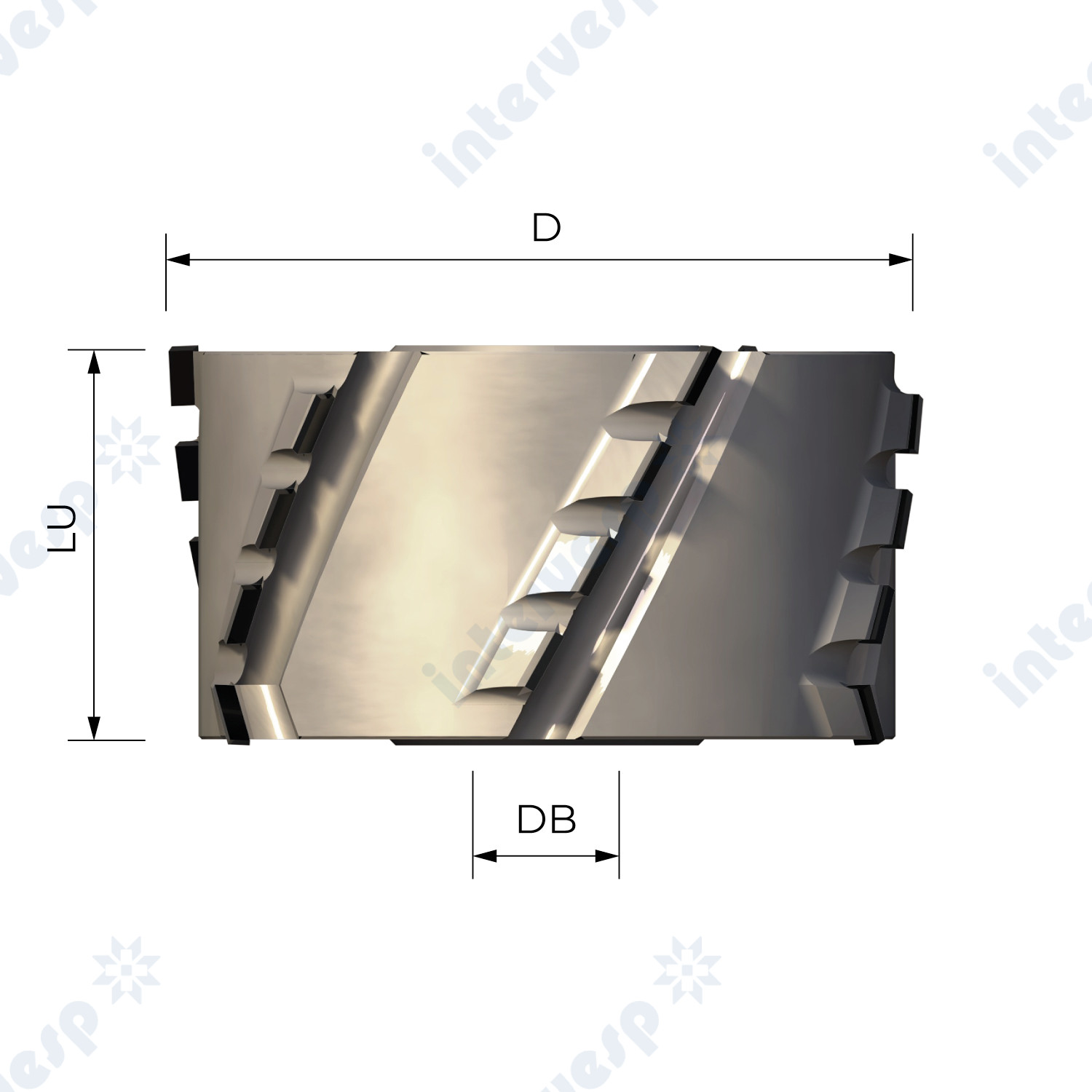 Алмазная фуговальная фреза, PCD h2,5 мм, 30° D60, DIA 2.5 mm