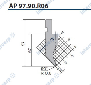 AP 97.90.R06 Пуансон 90° AMADA PROMECAM STYLE