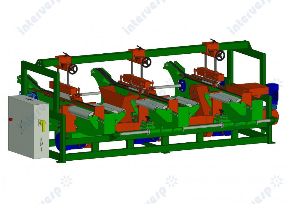 Проходной торцовочный станок для бруса PFB