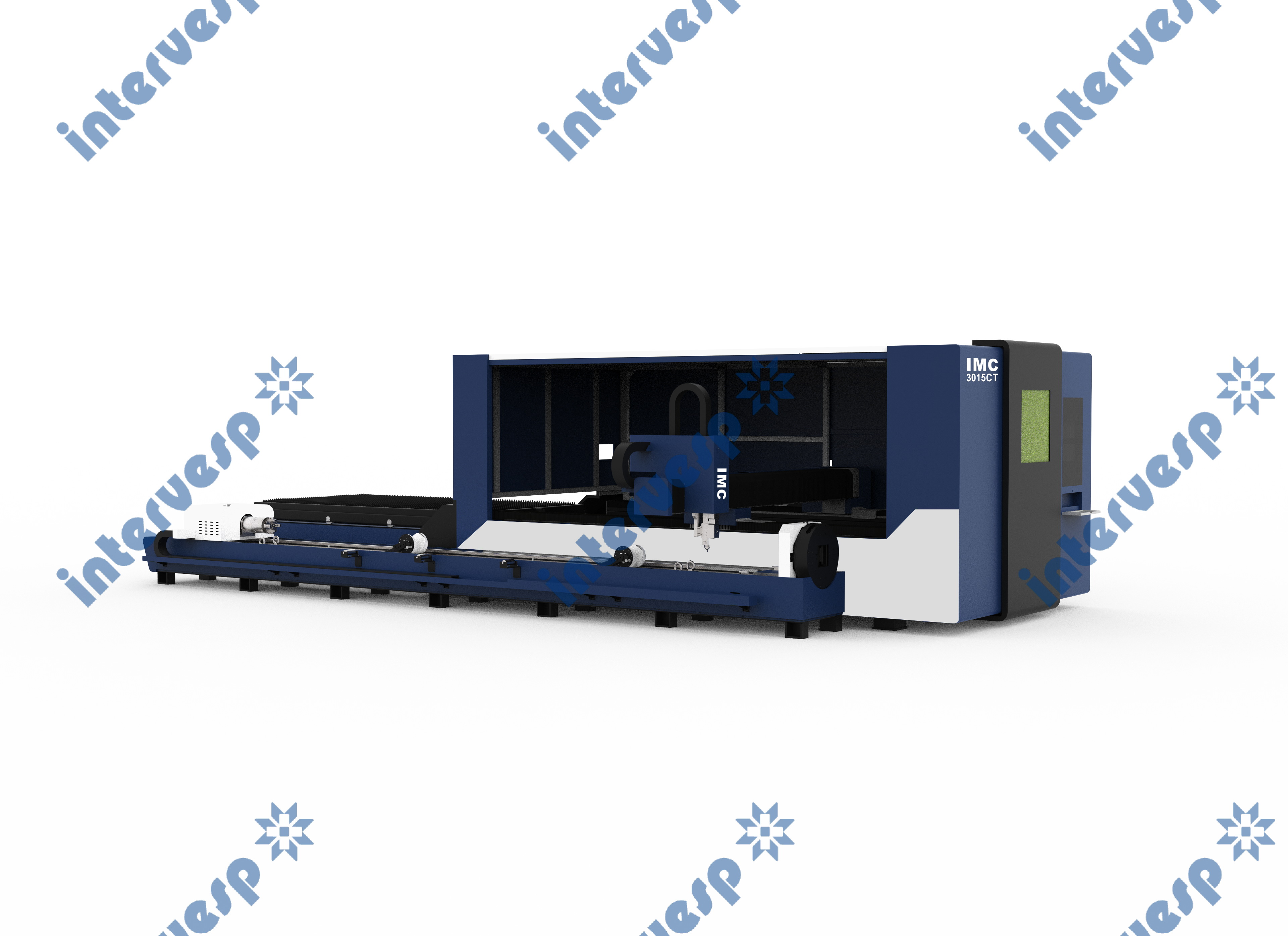 Станок лазерной резки листового металла и труб с кабинетной защитой и сменным столом IMC-6015CT