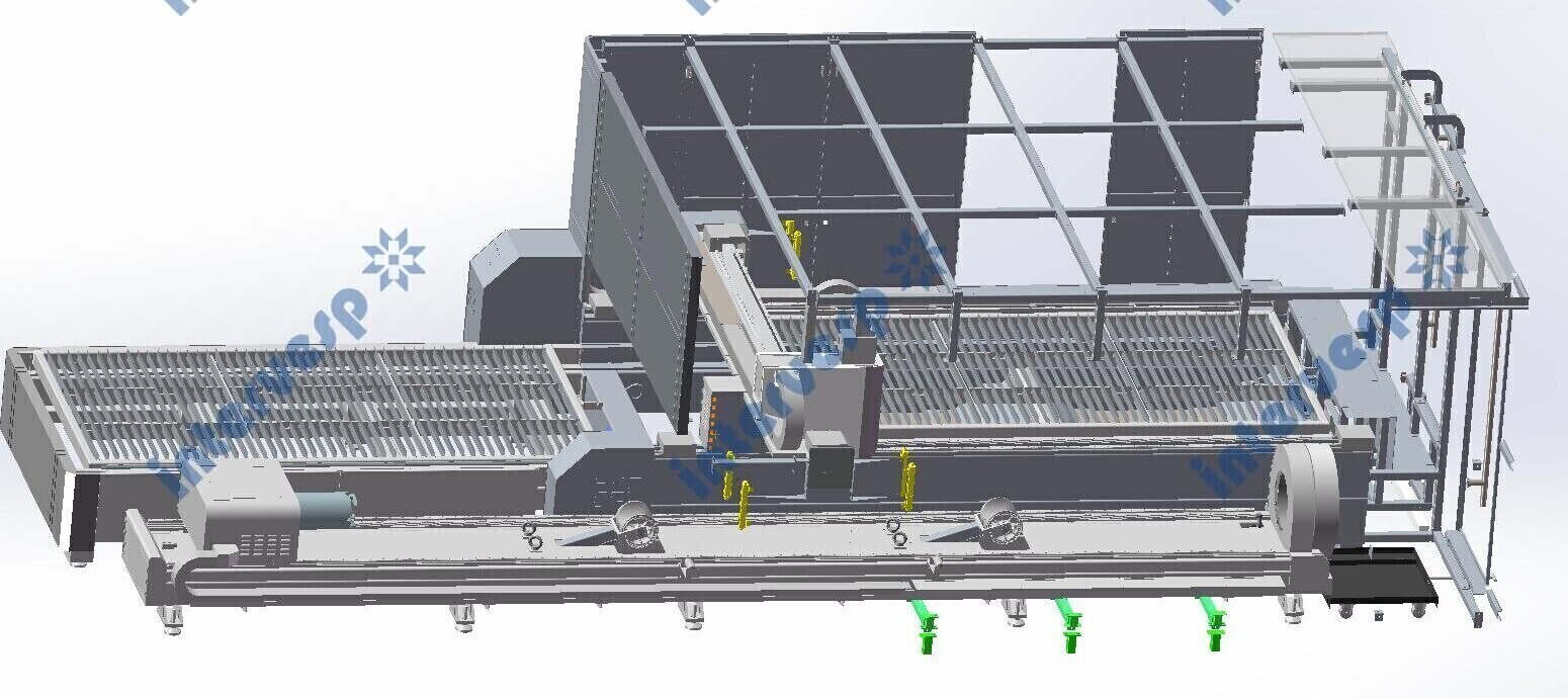 Станок лазерной резки листового металла и труб с кабинетной защитой и сменным столом IMC-4020CT