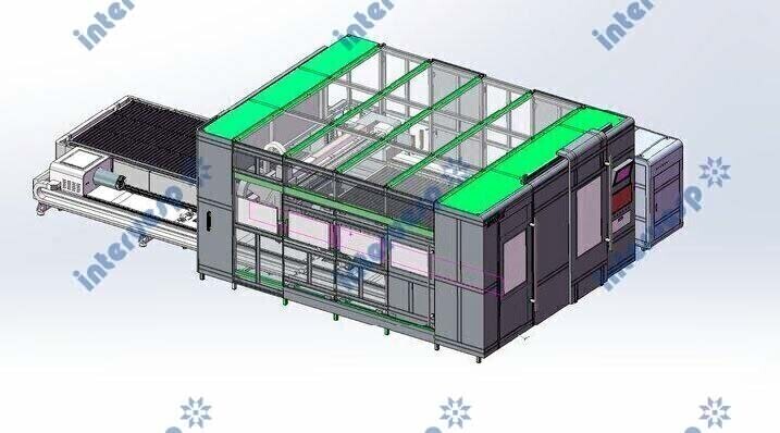 Станок лазерной резки листового металла и труб со сменным столом, кабинетной защитой зоны резки листа и труб IMC-3015CT