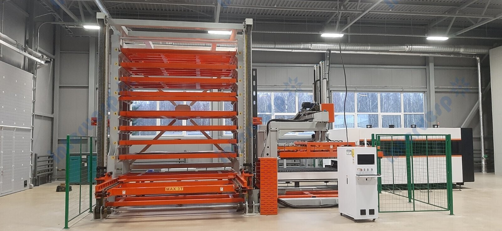 Автоматическое погрузочное и разгрузочное устройство 800кг 3000*1500 20мм + магазин для хранения с 8 слоями ARW3015-8 (3 тонны на слой)RTF800-3015