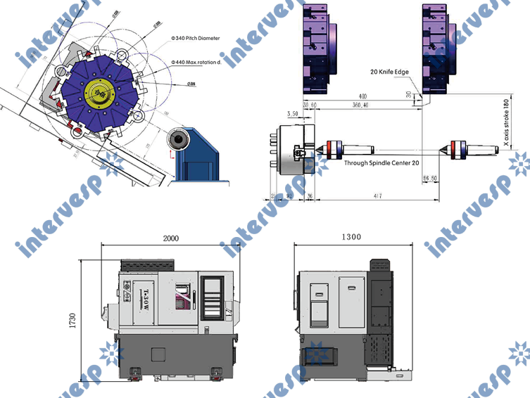 Токарный станок с ЧПУ модели TD-30W TD-40W