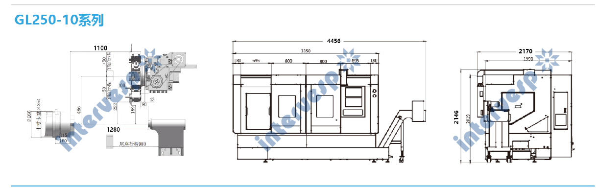 Двушпиндельный токарный станок с ЧПУ GL250-10SMY