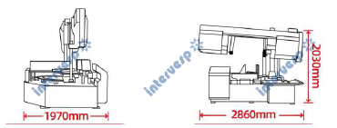Двухколонный ленточнопильный станок GX1-35/50S с углом поворота пильного полотна 60°