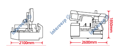 Двухколонный ленточнопильный станок GX1-35/50S с углом поворота пильного полотна 60°