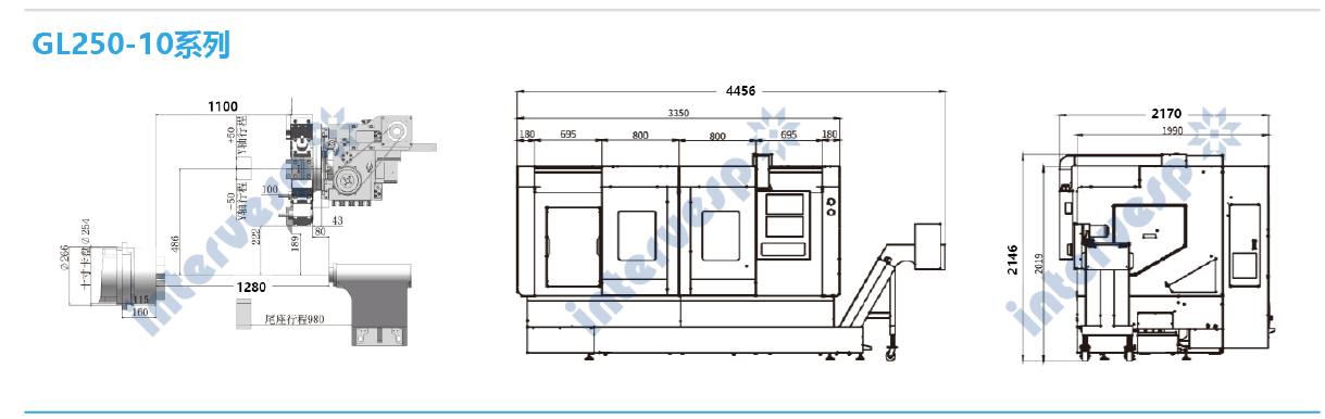 Двушпиндельный токарный станок с ЧПУ GL250-10SMY (Y)